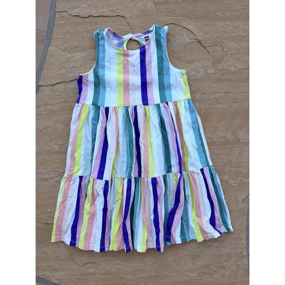 Tea Collection Size 7 Girls Dress Spring Summer Excellent Striped Twirly